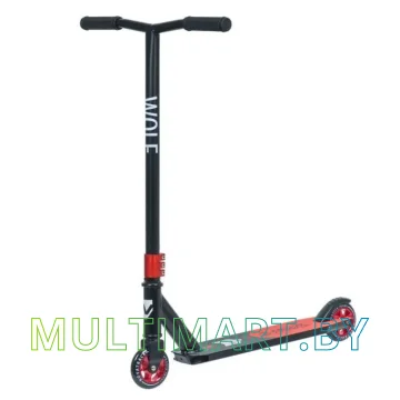 Самокат Novatrack Wolf EL Alloy 100A.WOLF.BRD20 (красный/черный. 2020)